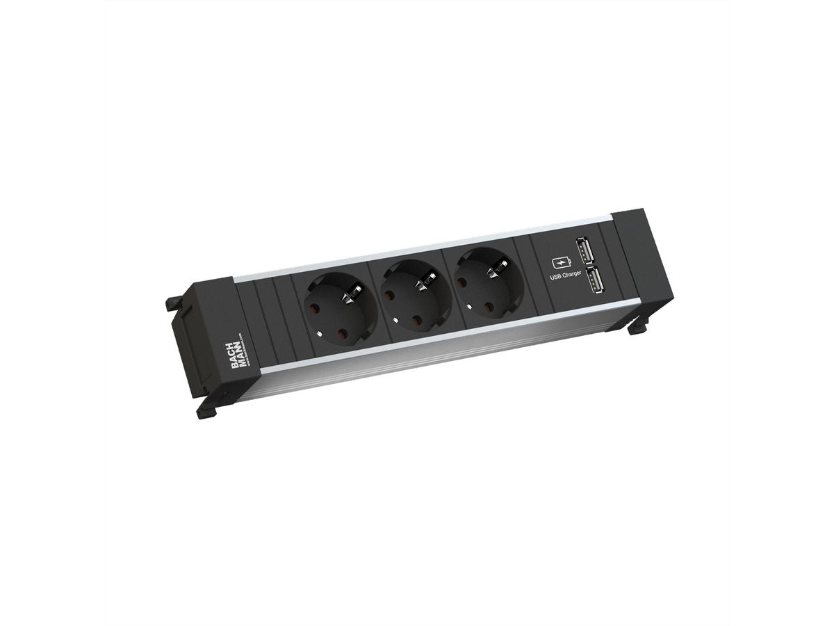 BACHMANN POWER FRAME Medium 3x contact de protection 1xUSB Charger
