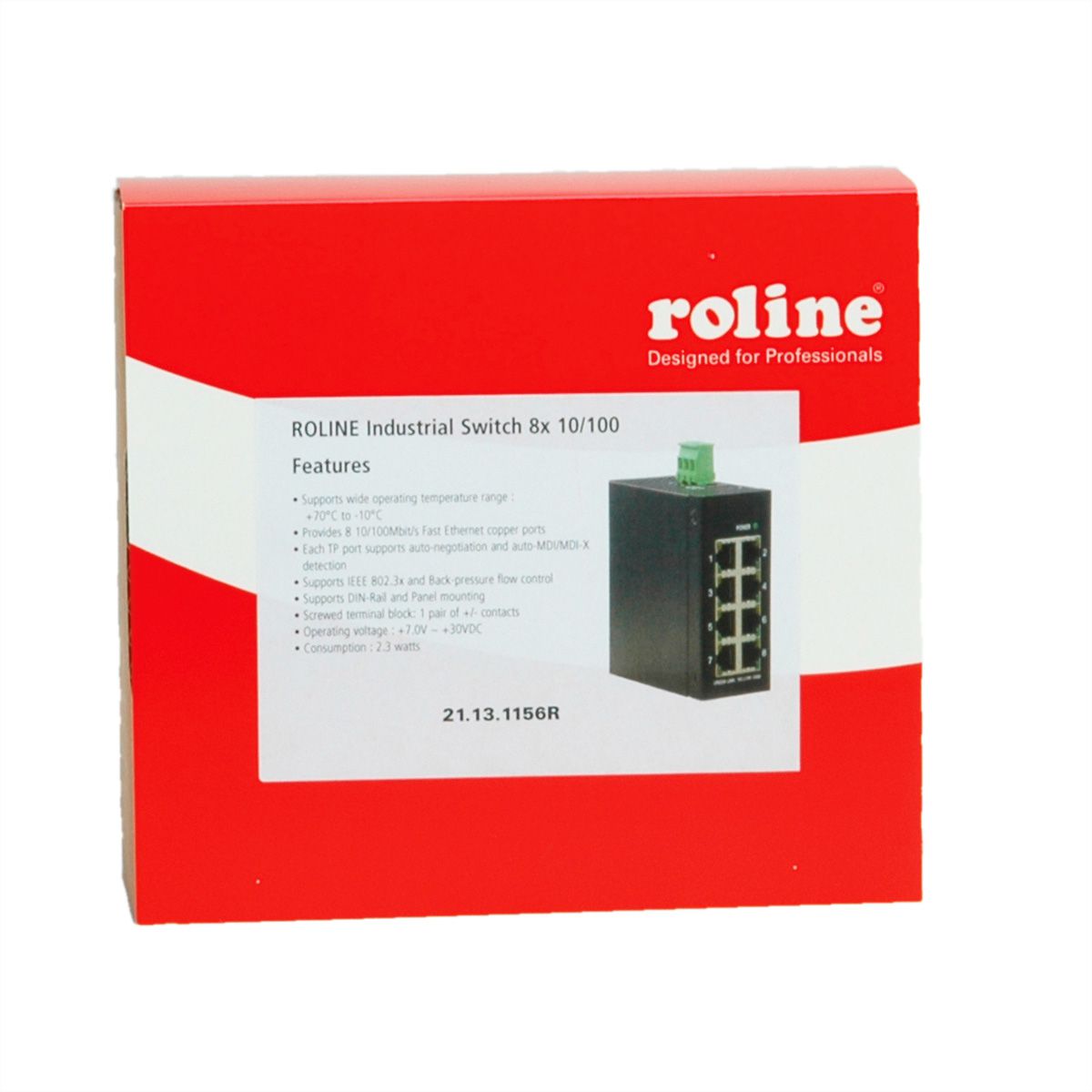 ROLINE Switch industriel 8 ports RJ-45 non administrable