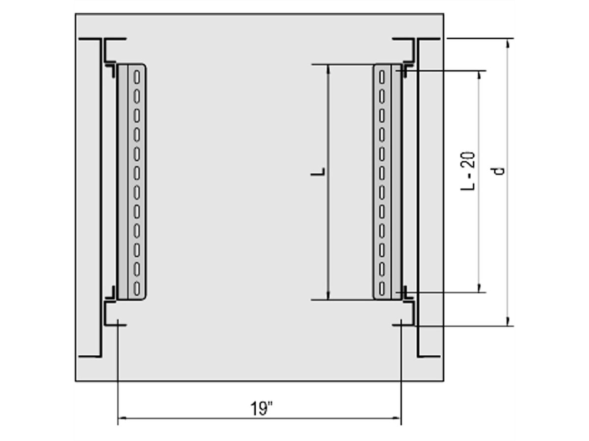 SCHROFF Gleitschiene 25 kg - GLEITSCHIENEN SATZ 900T 2STK
