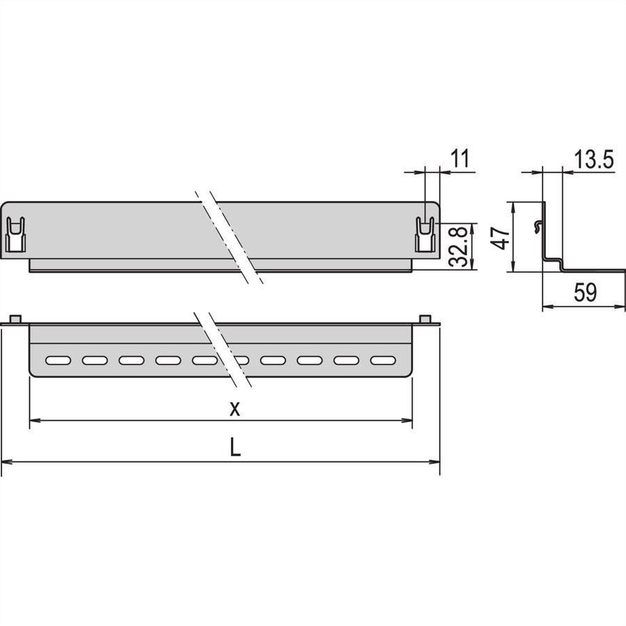 SCHROFF Gleitschiene - 19"GLEITSCHIENEN-SET 600T 2X