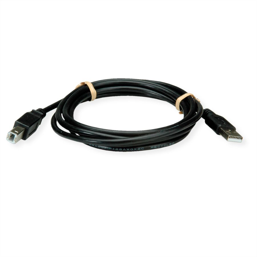 ROLINE RM Câble USB 2.0, type A-B, noir, 0,8 m
