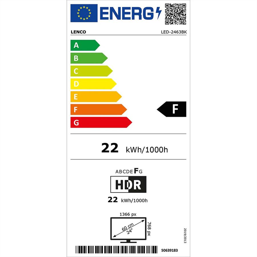 Lenco LED-2463BK, téléviseur connecté Android 24 pouces, noir, 12 V, Chromecast