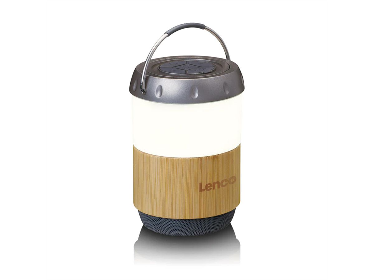 Lenco Bambus Lampe BTL-030BA, mit eingebauter Bluetooth Lautsprecher