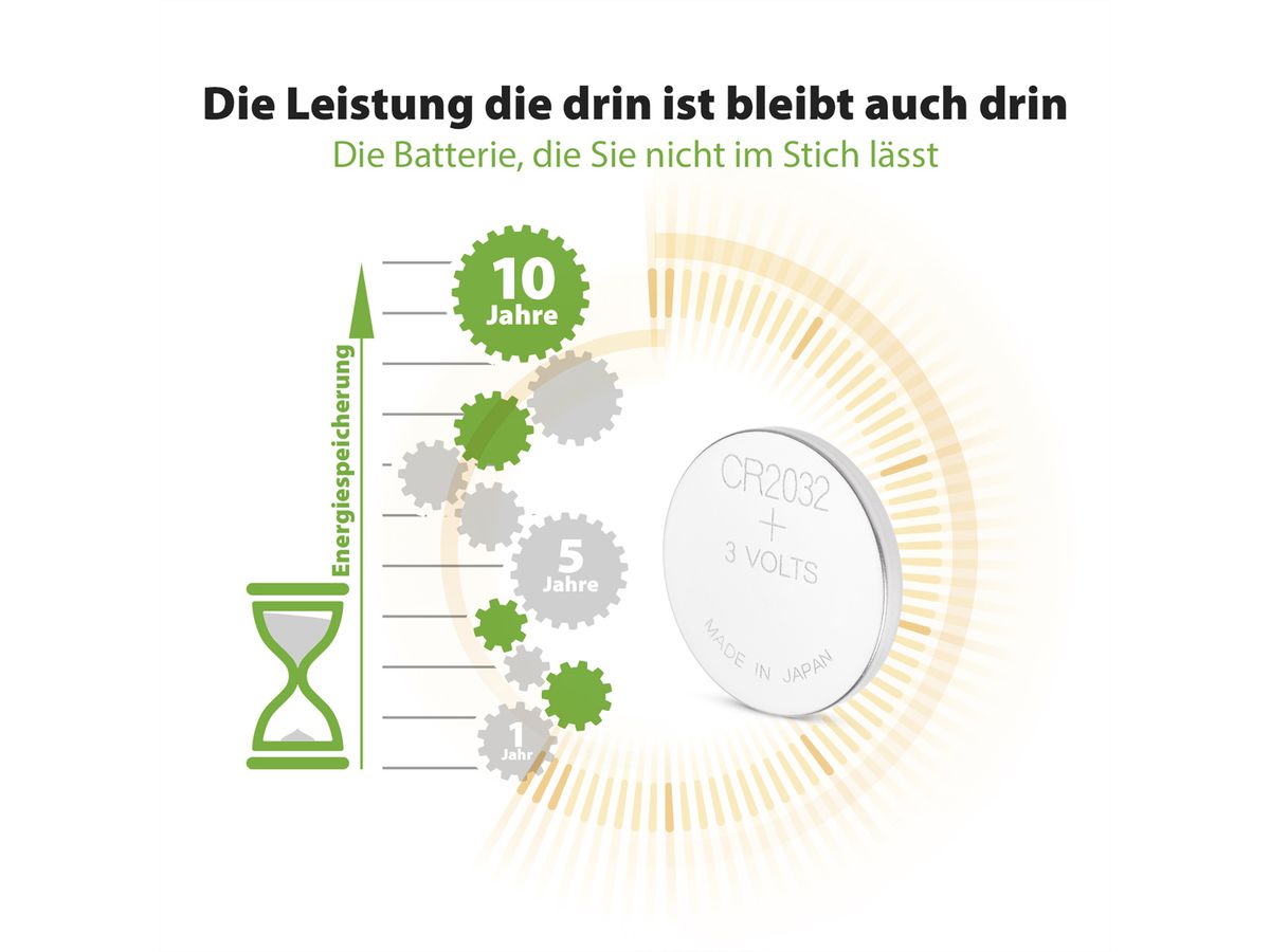 GP Batteries Knopfzelle CR2032, 3V, 2Stk., Lithium