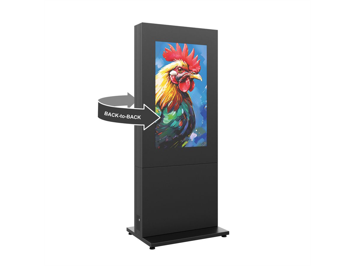 Hagor Indoorstele HP Kiosk 50" FS - B2B, Portrait, Back-to-Back,