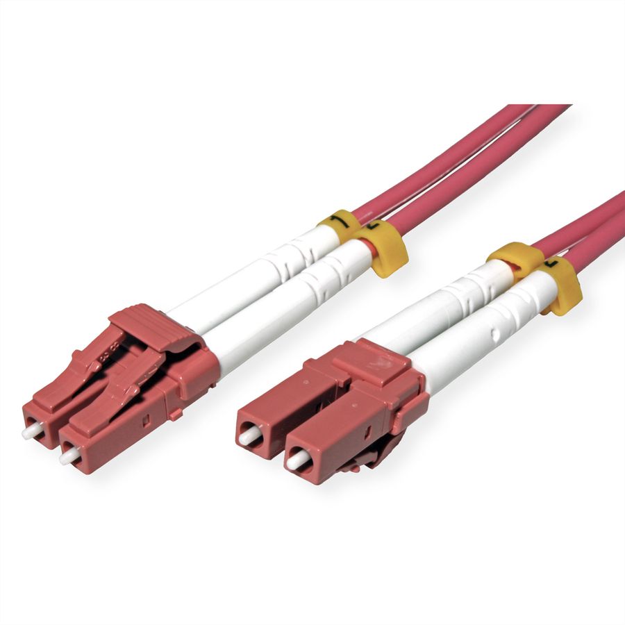ROLINE LWL-Kabel 50/125µm OM4, LC/LC, stahlarmiert, LSOH, violett, 1 m