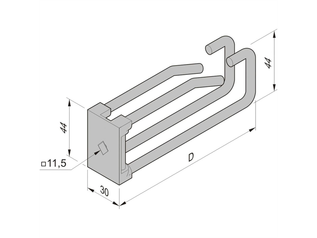 SCHROFF Doppel-Stahlkabelöse - DOP.KABELOESEN SET (75MM)5ST