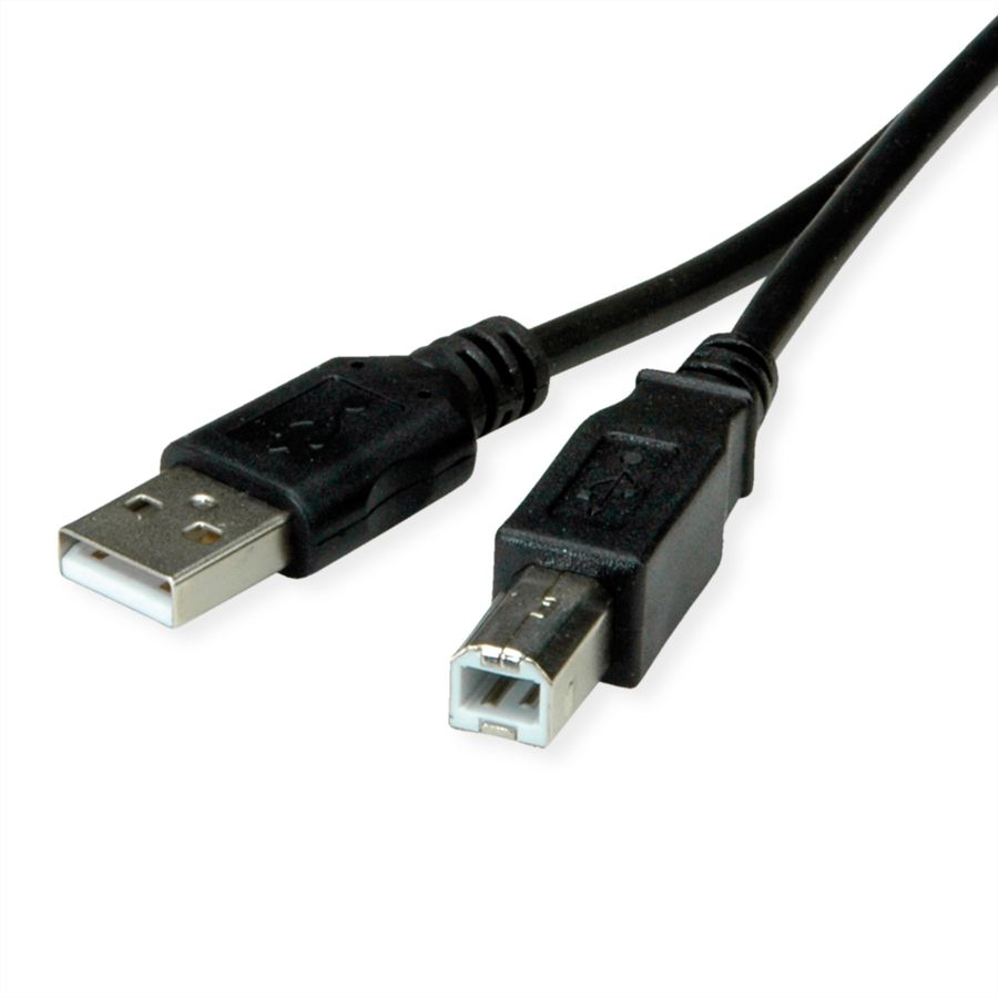 ROLINE RM Câble USB 2.0, type A-B, noir, 0,8 m