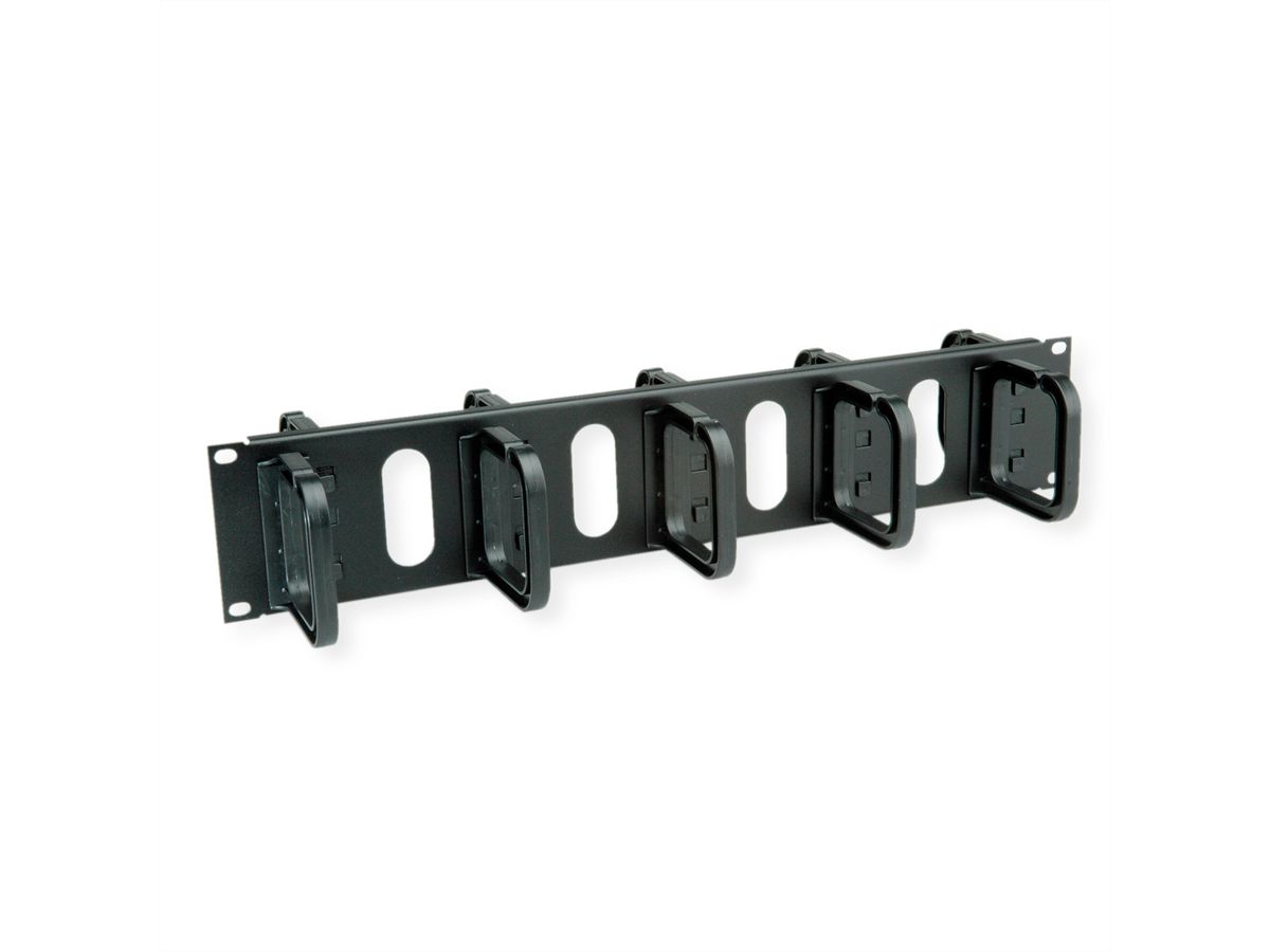 CONTEG Passe-câbles 19", 2 UH avec 2 x 5 étriers 80 x 80 mm