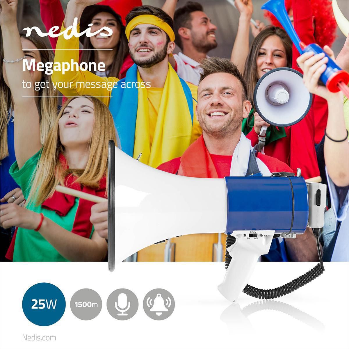 Nedis Megaphon 1500 m, 120 dB