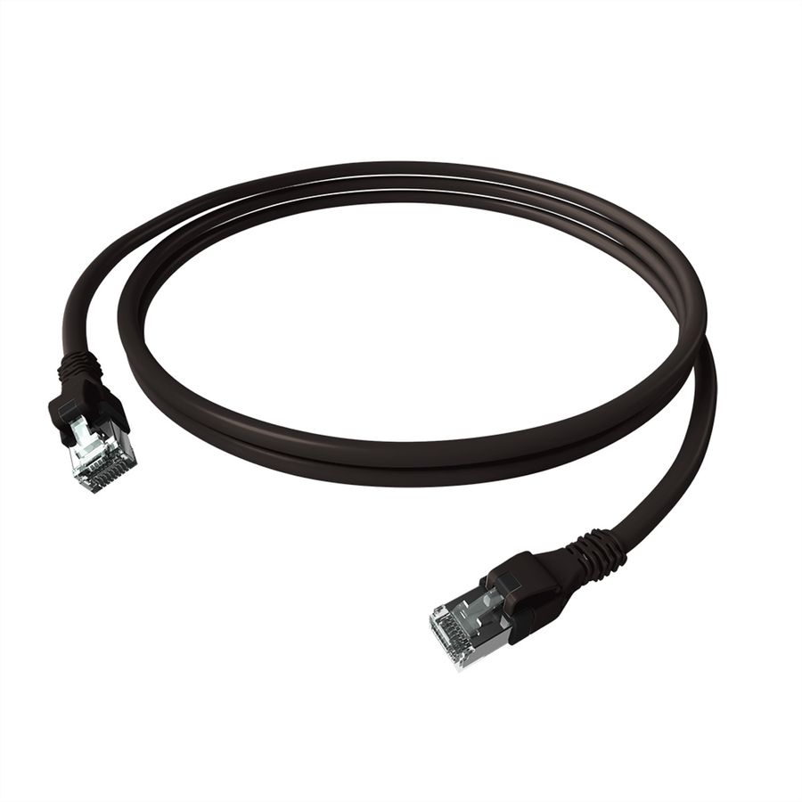 Cordon EasyLan DualBoot PushPull IP20, Cat.6A (Classe EA), S/FTP, noir, 5 m
