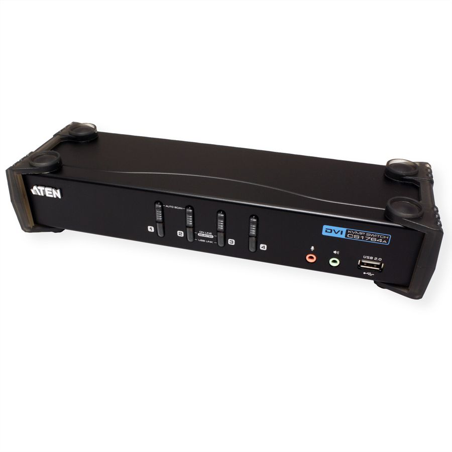 ATEN CS1764A Switch KVM DVI, USB, Audio, Hub USB, 4 ports