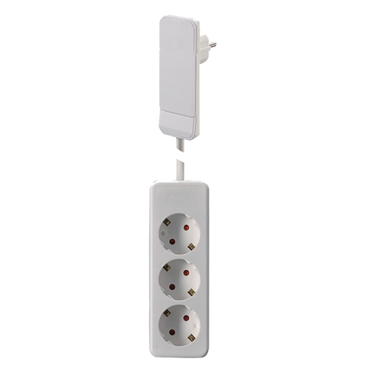 BACHMANN Flat Plug CEE7/7 weiss, 1,6m 3xCEE7/3