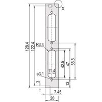 SCHROFF Face avant, plate, Refrofit Shielding, D-Sub Cutout, 3 U, 4 HP, 2 x 25 broches, 2,5 mm, alu, anodisé avant, conducteur arrière