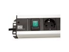 BACHMANN Multiprise 6x contact de protection, interrupteur, compatible rack 19 pouces, Chargeur USB 60W 1xABD GST18, 2 m