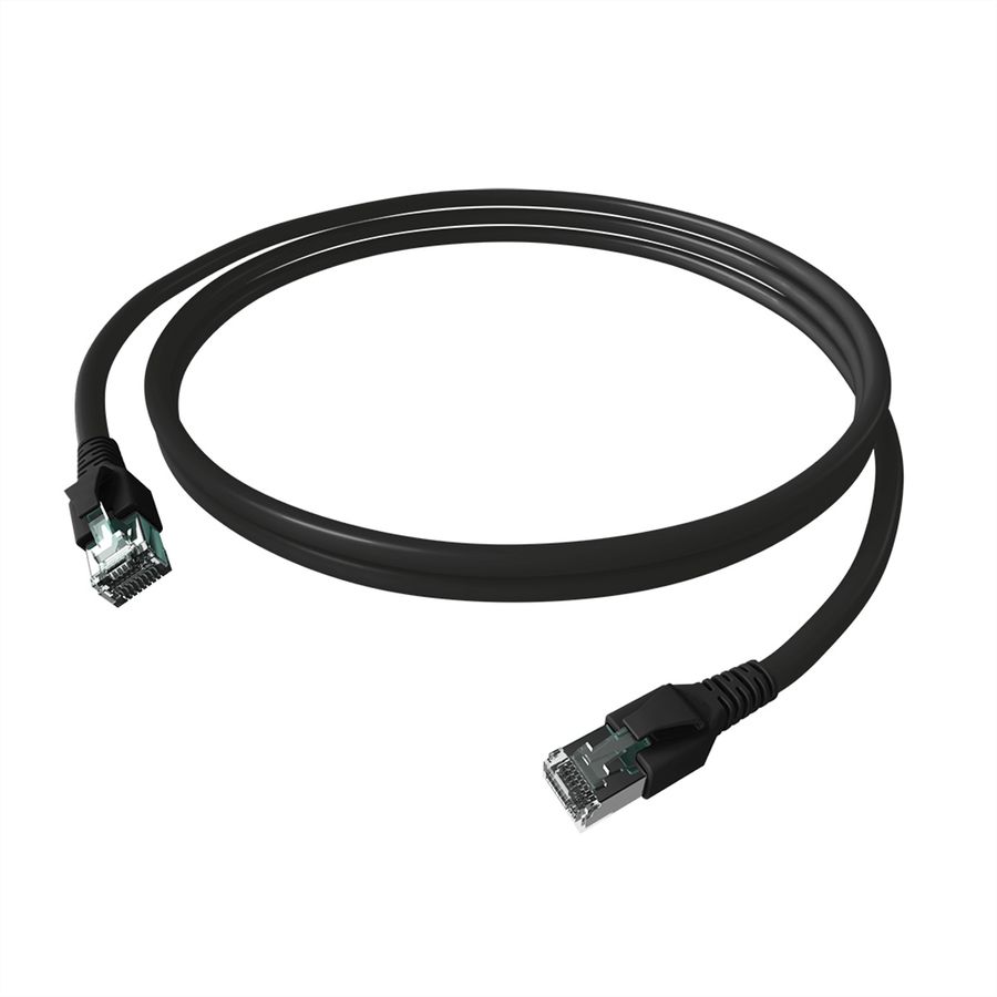 EasyLan FlexBoot Patchkabel Cat.6A, S/FTP, schwarz, 1 m