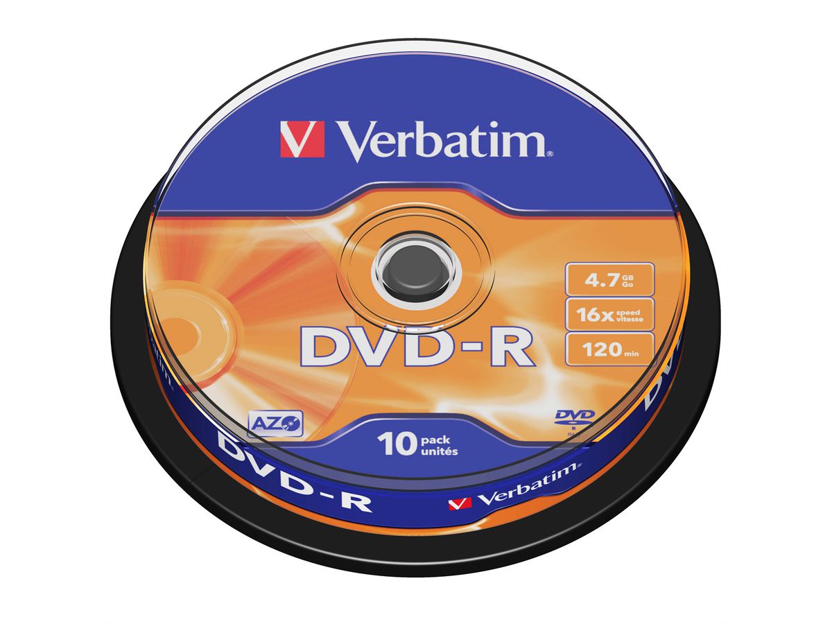 Verbatim DVD-R Spindle 4.7GB 16x 10 Pack