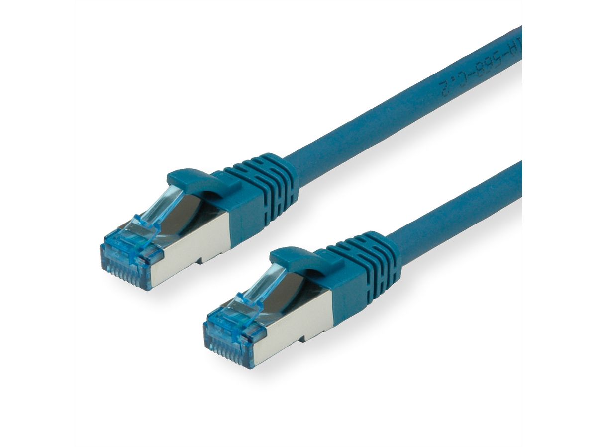 Cordon VALUE Cat.6A (Classe EA) / 10 Gigabit S/FTP, LSOH, bleu, 7 m