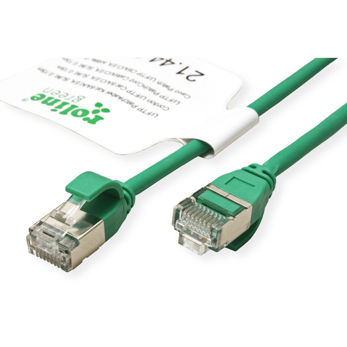ROLINE GREEN Cordon DataCenter U/FTP Cat.6A (Classe EA), LSOH, slim, vert, 0,3 m