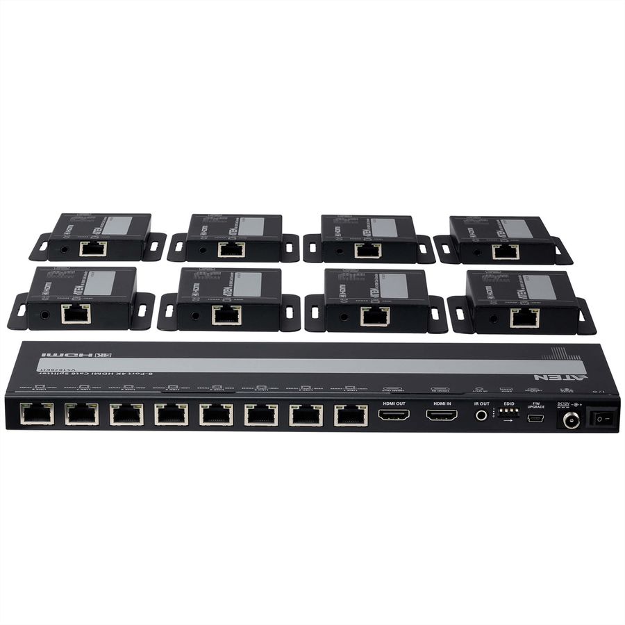 ATEN VS1828KIT 8-Port 4K HDMI Cat6 Splitter mit 8 Empfänger
