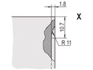 SCHROFF Face avant, plate, Refrofit Shielding, D-Sub Cutout, 3 U, 4 HP, 1 x 25 broches, 2,5 mm, alu, anodisé avant, conducteur arrière