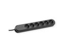 BACHMANN SMART Multiprise 6x contact de protection, noir, 1,5 m