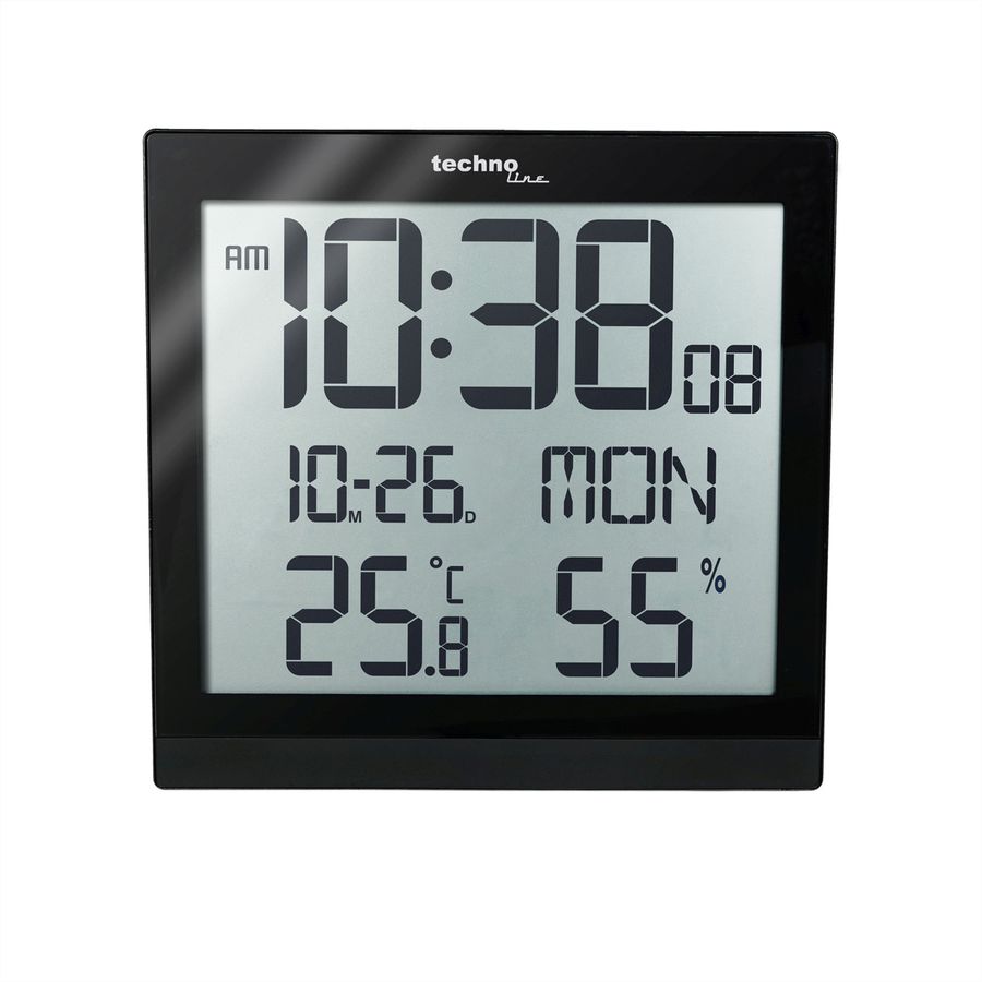 TechnoLine radio-réveil WS8015 numérique noir