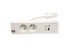 BACHMANN CONI 2xUTE 1xUSB A/C 22W 0,2m GST18 RAL9010