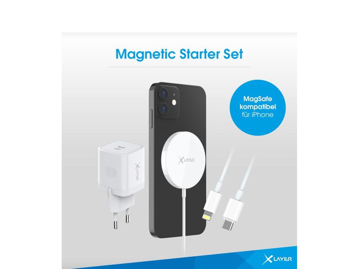 Xlayer Magfix Pro Starter Set PD 20W Netzteil, USB C Kabel,15W Ladepad
