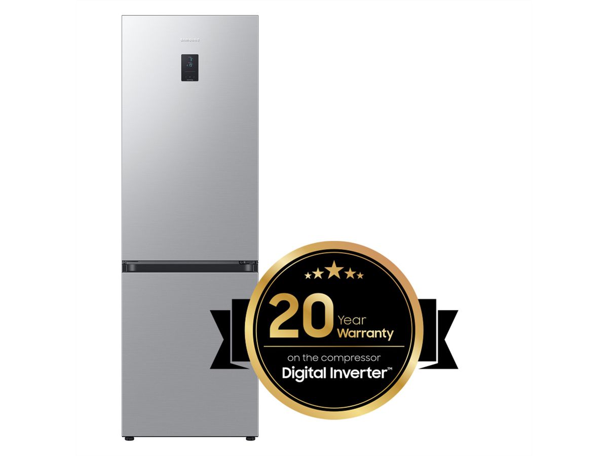 Samsung Kühl-Gefrierkombination RB7300 , 344l, D, WiFi, Silber mit Griffmulde