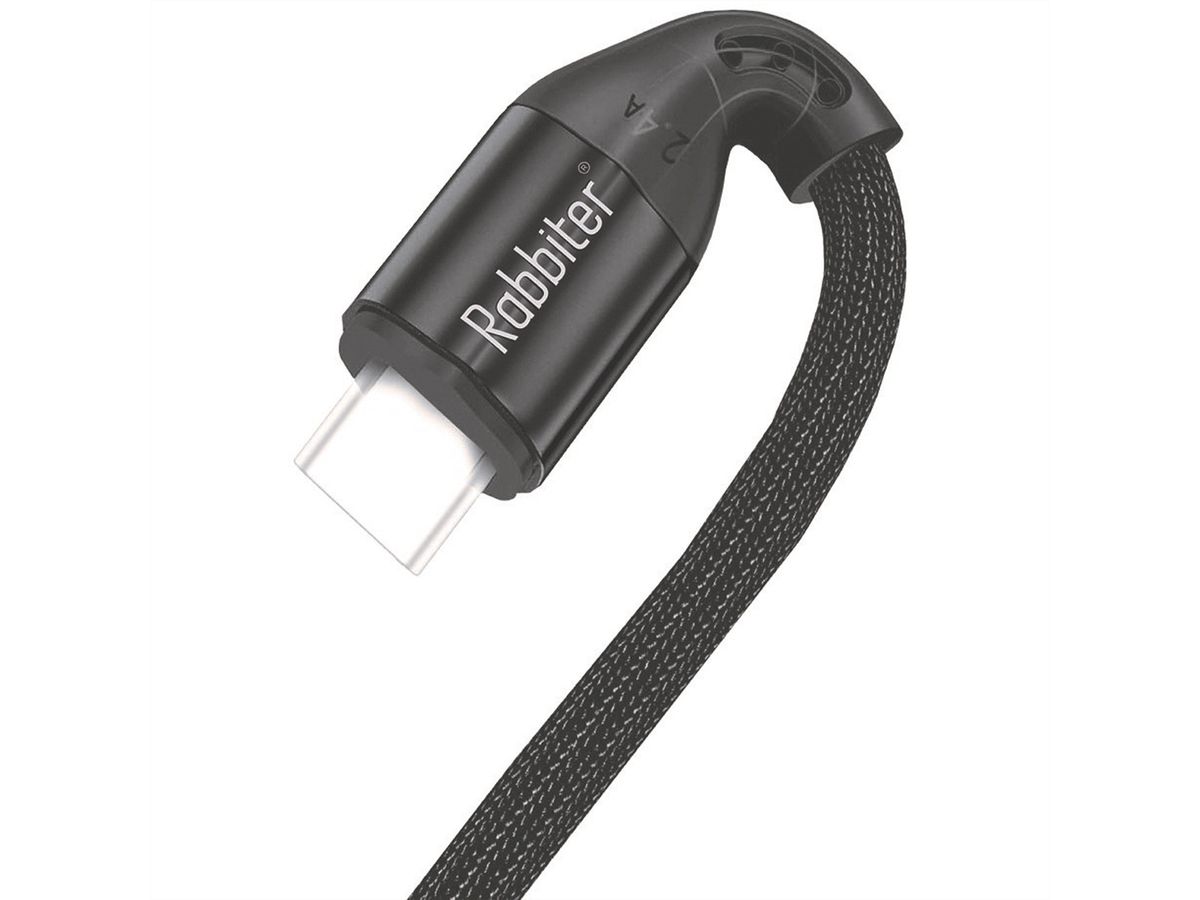 Rabbiter Power USB-C Kabel, 100W, 2.0m - 10 Stk., schwarz, 2 m