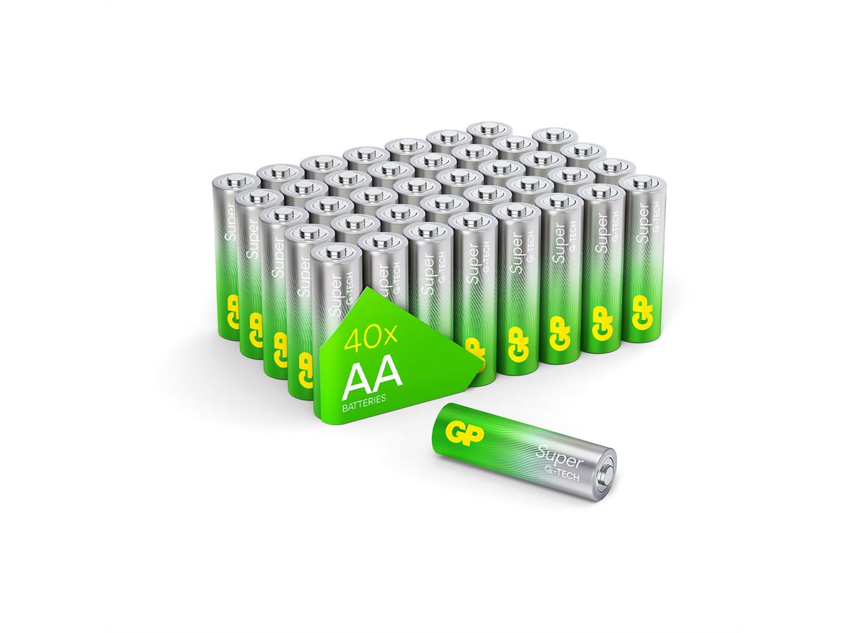GP Batteries Super Alkaline LR06,40x AA Mignon, Mail-Order Flat packed