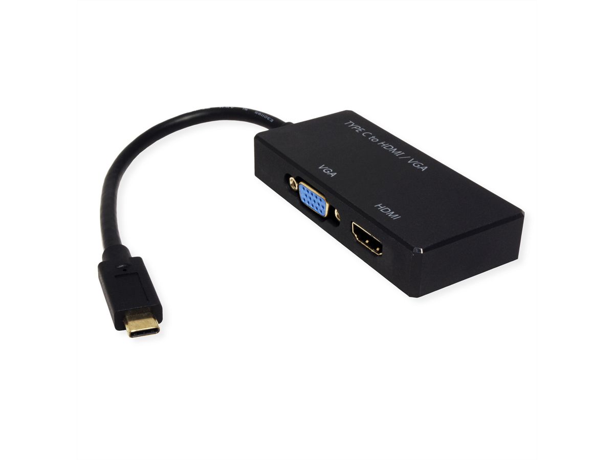 VALUE Adaptateur USB 3.2 Gen 2 type C - VGA + HDMI