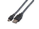 ROLINE USB 2.0 Kabel, Typ A - 5-Pin Mini, schwarz, 0,8 m