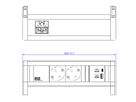 BACHMANN DESK 2x contact de protection 1xUSB A&C