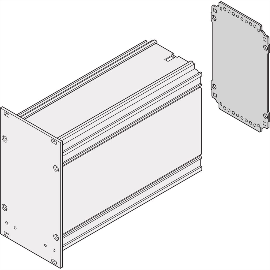 Panneau arrière de l'unité enfichable de type cadre SCHROFF, lisse, 6 U, 28 HP