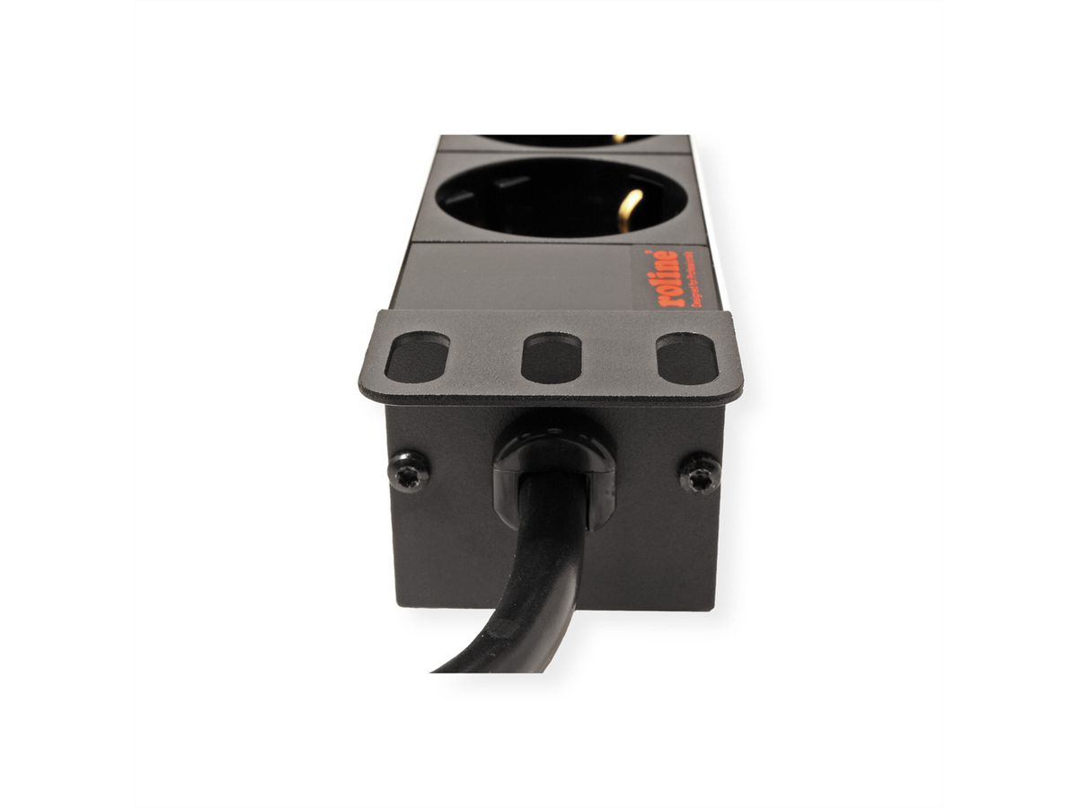 ROLINE 19-Zoll-Steckdosenleiste 9fach, Aluminium, 2 m