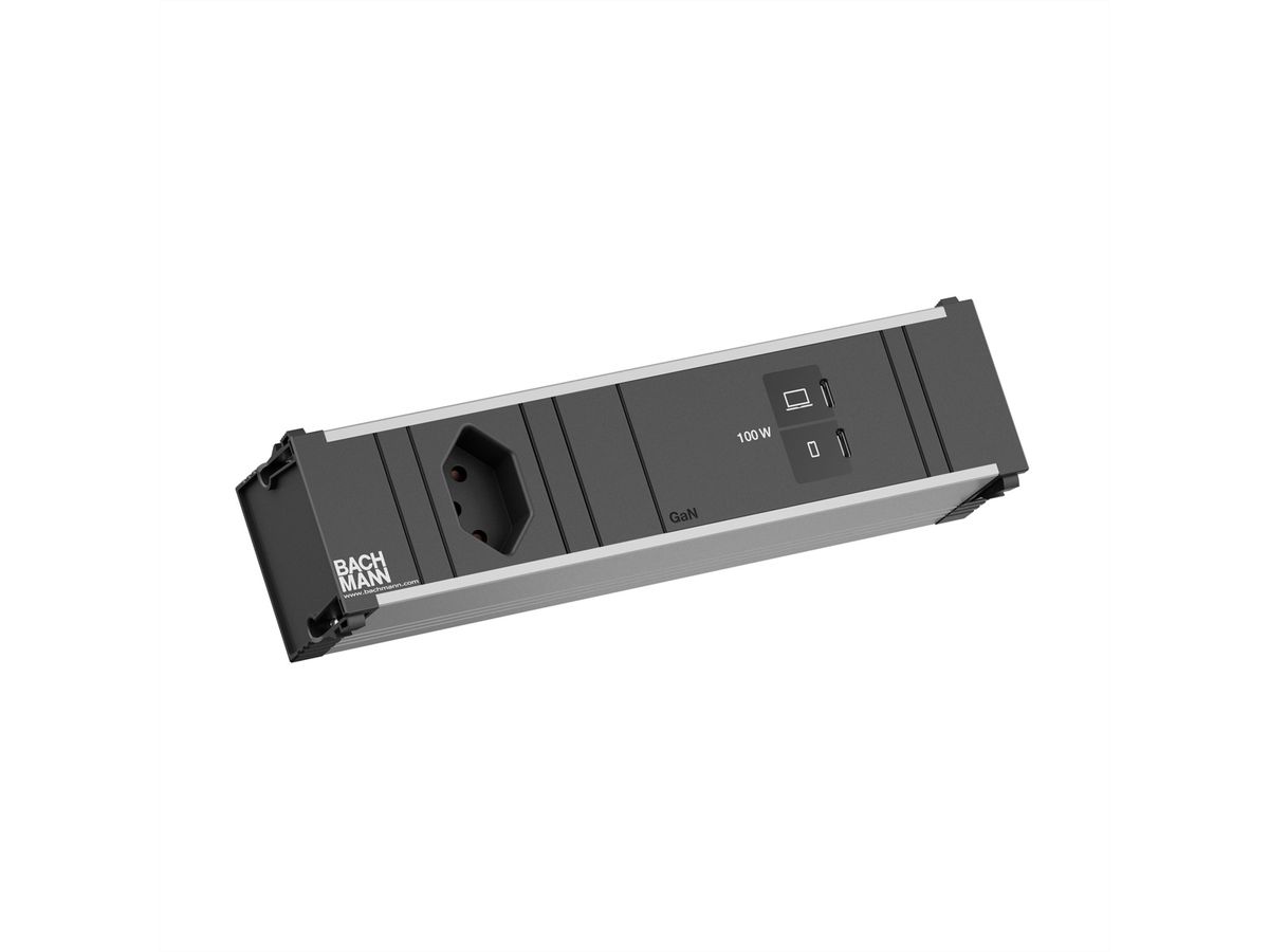 BACHMANN CONI S 1xCH 0° 1xUSB C/C 100W, L=0,2m
