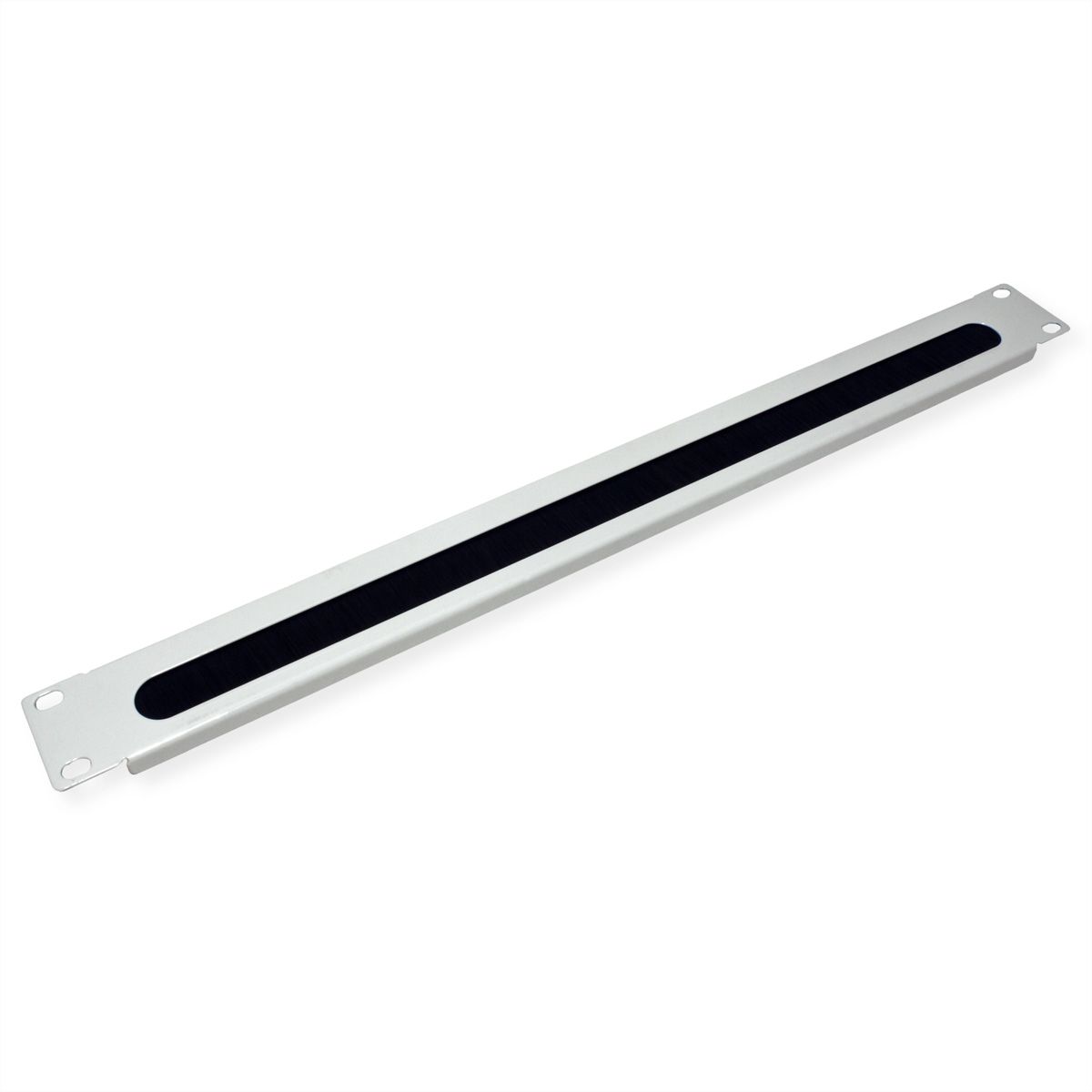 VALUE Passe-câbles 19" 1 UH avec brosse et décharge de traction, gris