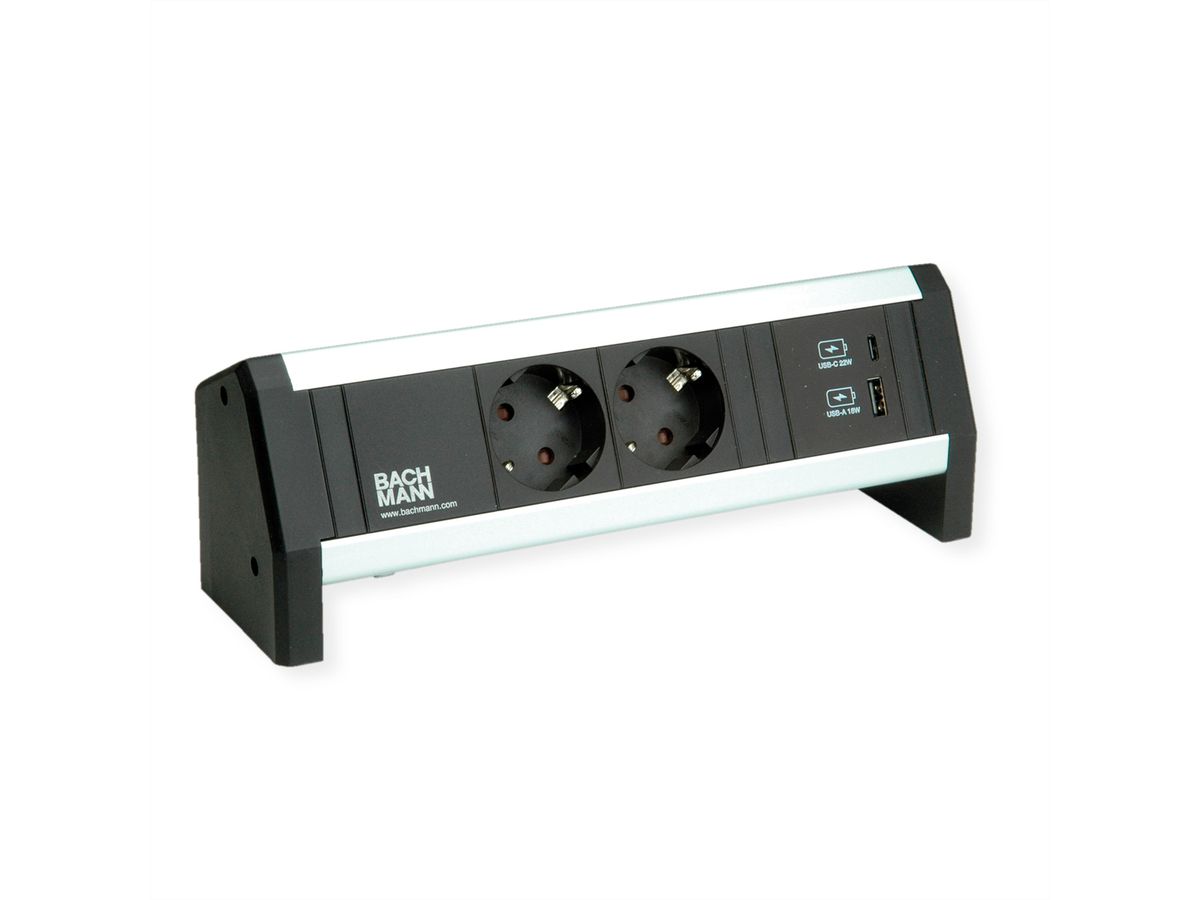 BACHMANN DESK 2x contact de protection 1xUSB A&C