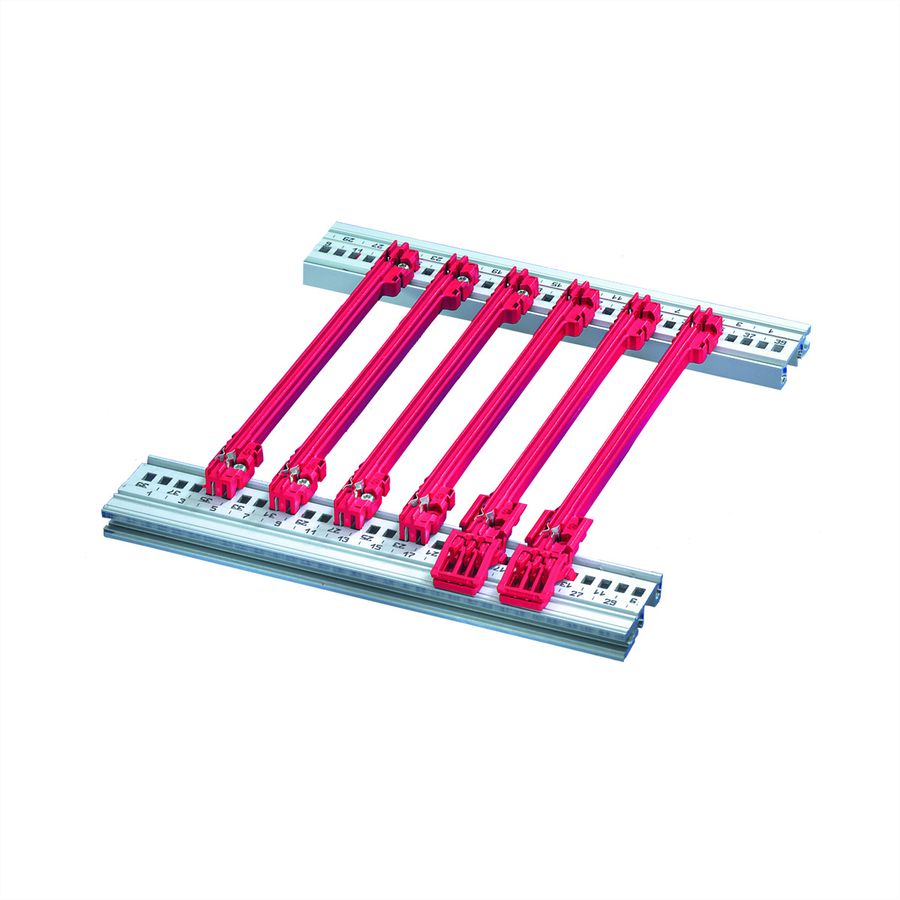 SCHROFF FUEHRUNGSSCHIENE ZUBEH.100T 2MM ROT
