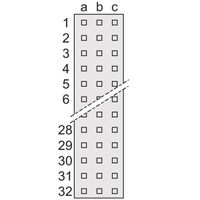 Connecteur SCHROFF Type R, EN 60603, DIN 41612, Femelle, 64 contacts, broches à souder, 3 mm