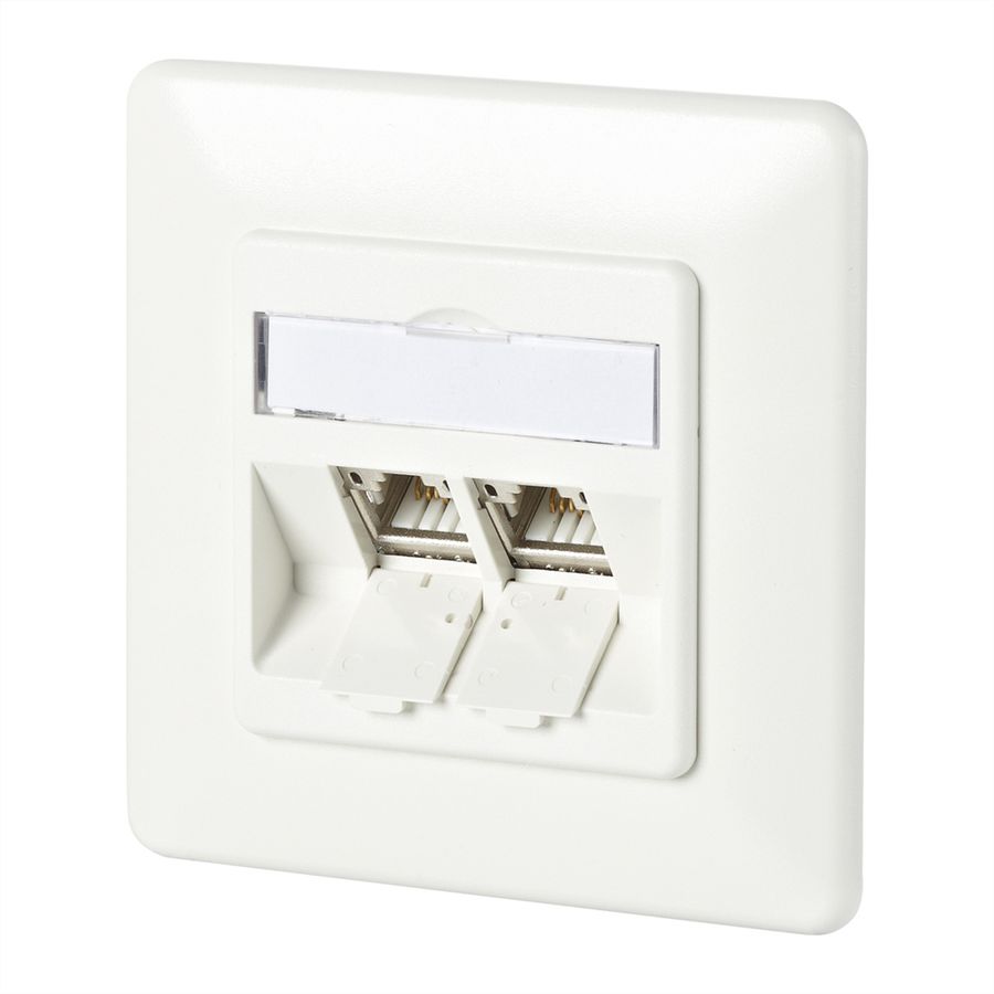 METZ CONNECT C6Amodul 2 Port 180°M UP-Dose, reinweiß RAL9010