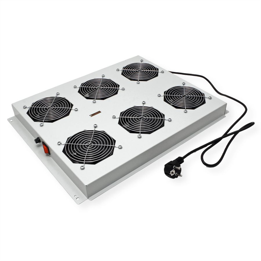 ROLINE 19-Zoll Dachlüftereinheit 6 Lüfter, ON/OFF für Serverschrank der PRO Serie grau