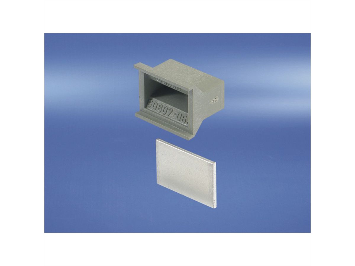 SCHROFF Griff in Trapezform, grau (ohne Aushebefunktion) - KUNSTSTOFFGRIFF 3TE GRAU
