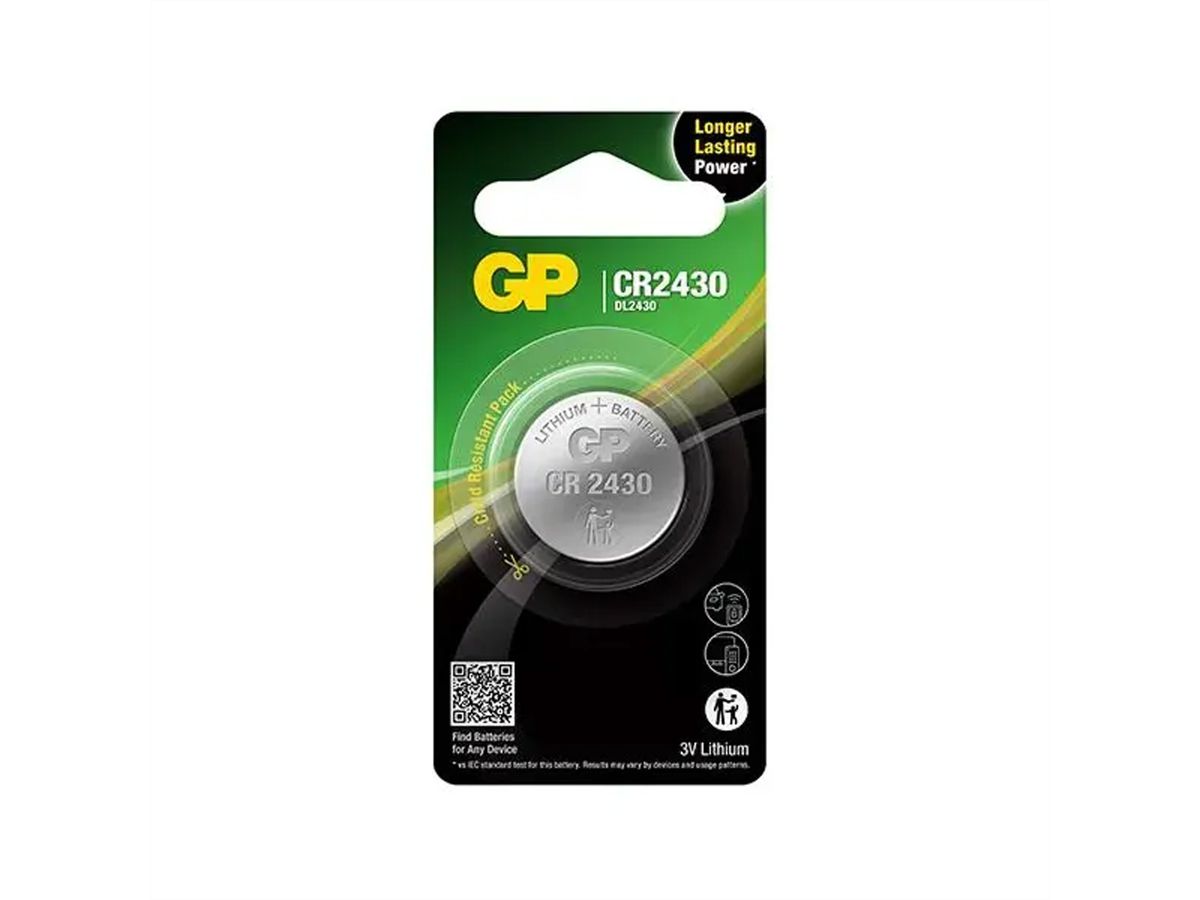 GP Ultra Plus Lithium Knopfzelle CR2430, 2 Stuck, Lithium