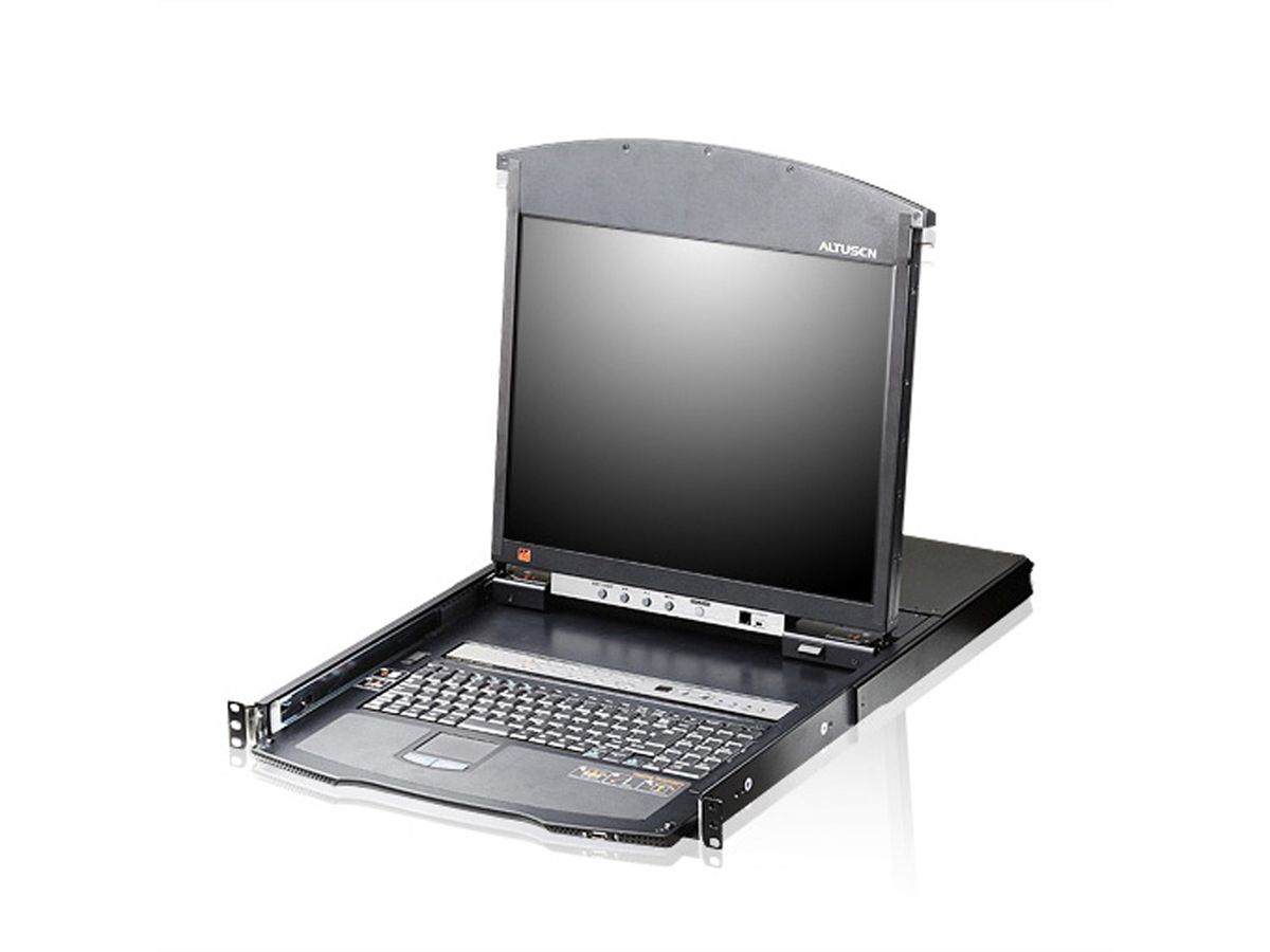 ATEN KL1508AiM KVM Over IP Switch, 8 Port, 43cm LCD, VGA, PS/2-USB, DE-Layout