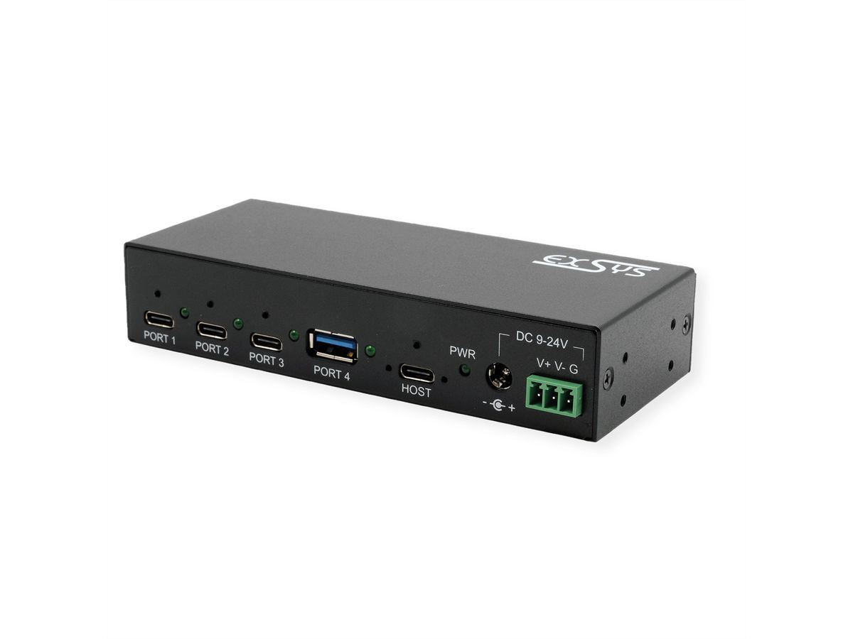 EXSYS EX-12293HMS 4 Port USB 3.2 Metall HUB 3x C- und 1x A-Anschlüsse