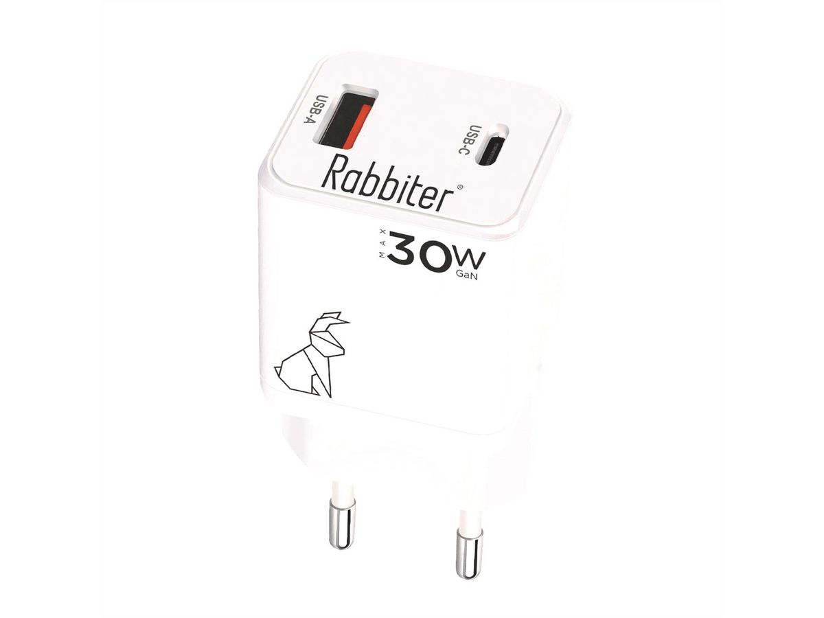 Rabbiter Power 30W Mini Dual-Charger A+C