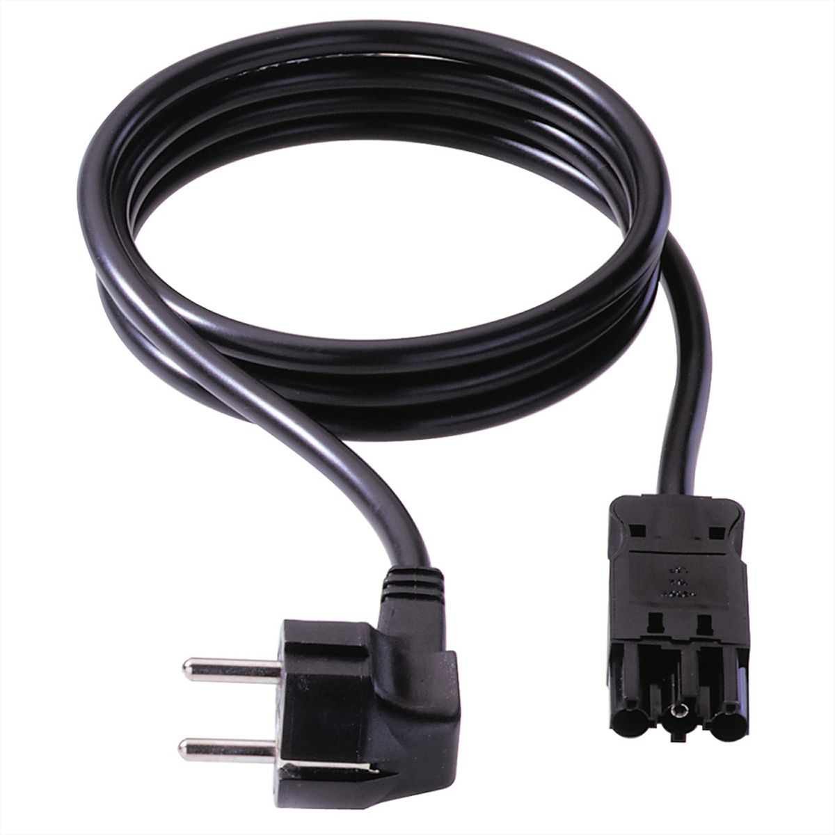 BACHMANN Gerätezuleitung Schutzkontakt/Gerätekupplung GST18-3, schwarz, 1 m